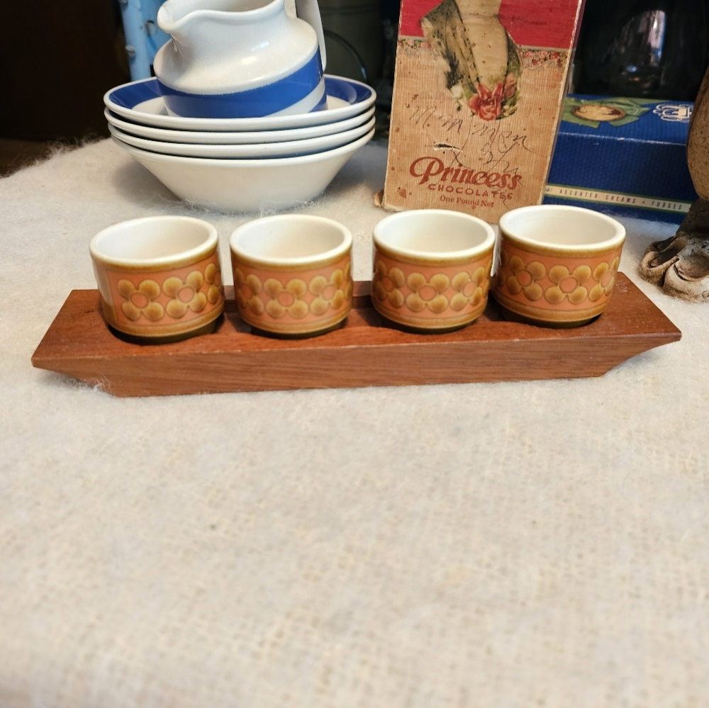 Hornsea Studio Pottery Egg Cups Mid Mod